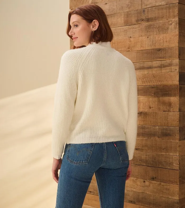 Hatley Cross Over Sweater 8211 Winter White Women Sweaters