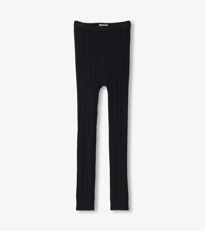 Hatley Girls Black Cable Knit Leggings Girls Bottoms