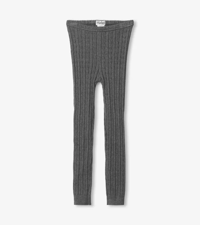 Hatley Girls Charcoal Cable Knit Tights Girls Bottoms