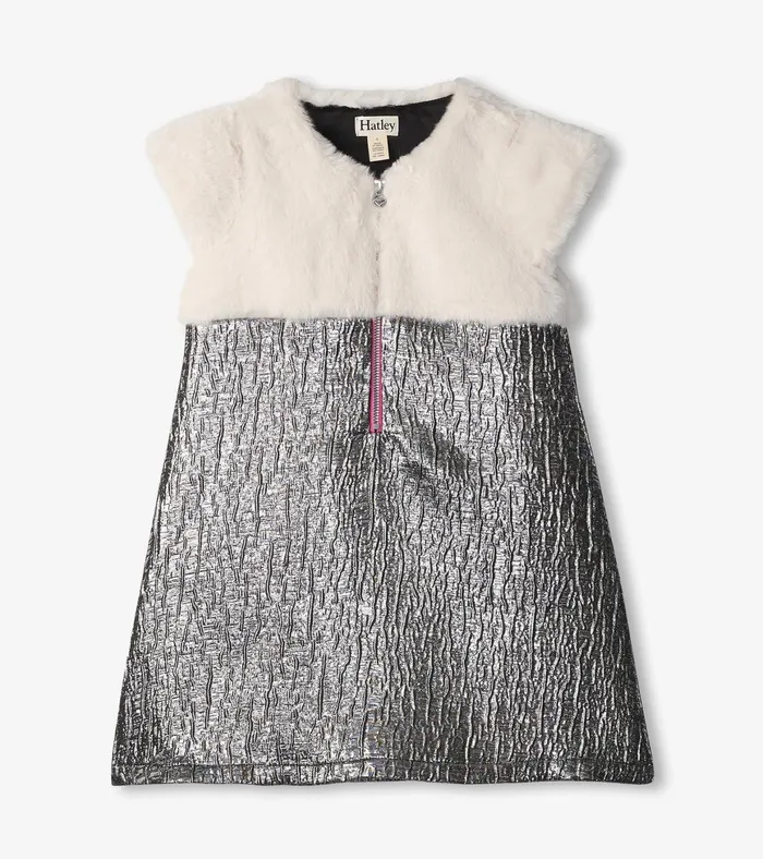 Hatley Girls Faux Fur Jacquard Dress Girls Dresses