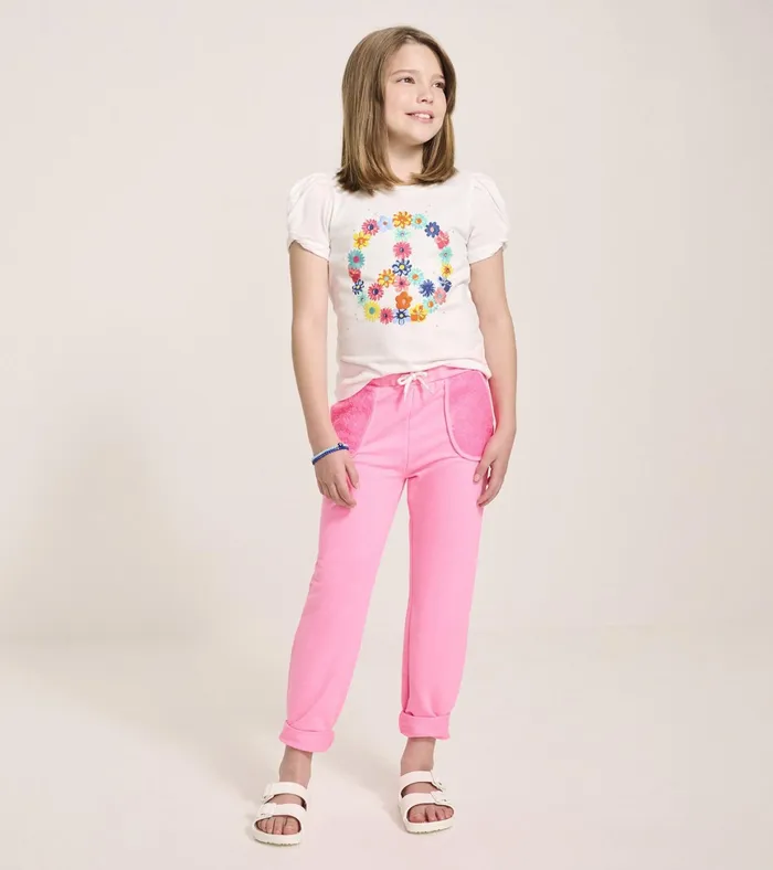 Hatley Girls Pink Neon Track Pants Girls Bottoms