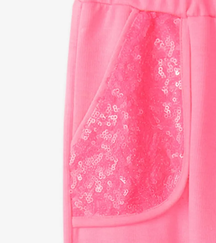 Hatley Girls Pink Neon Track Pants Girls Bottoms