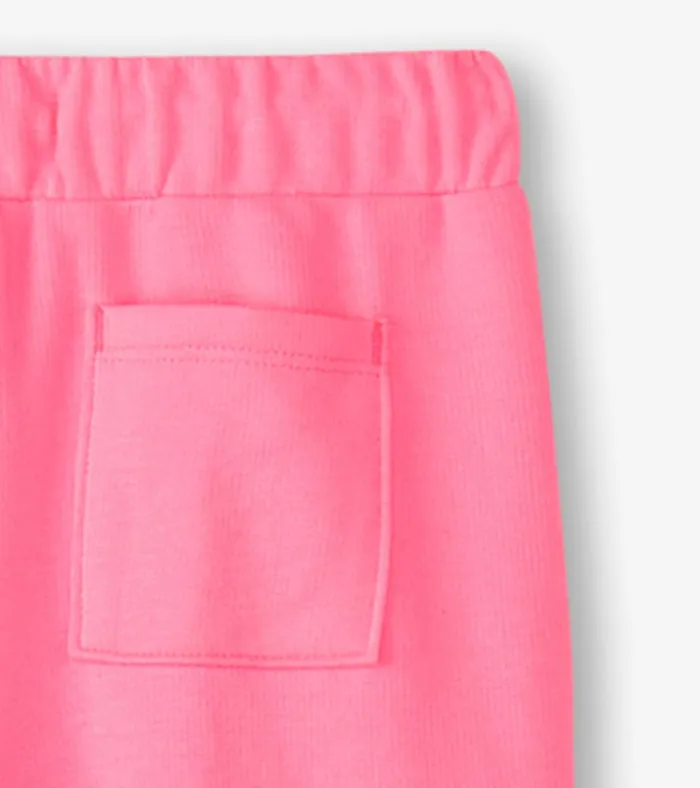 Hatley Girls Pink Neon Track Pants Girls Bottoms