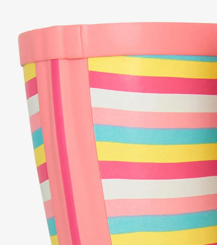 Hatley Girls Pretty Stripes Packable Rain Boots GirlsBaby and Toddler Rainwear