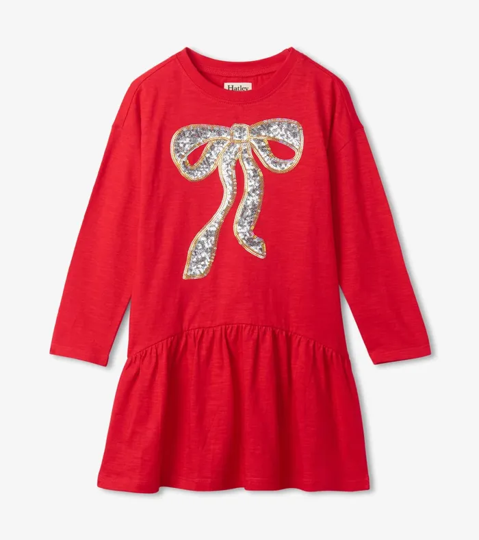 Hatley Girls Red Holiday Bow Party Dress Girls Dresses