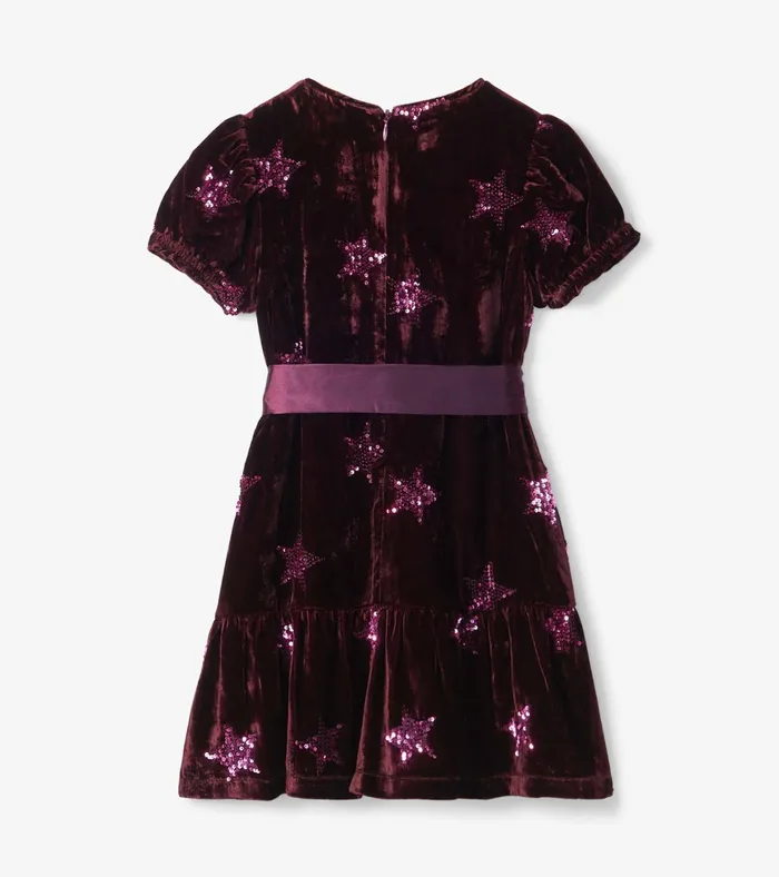 Hatley Girls Sequin Stars Velvet Dress Girls Dresses