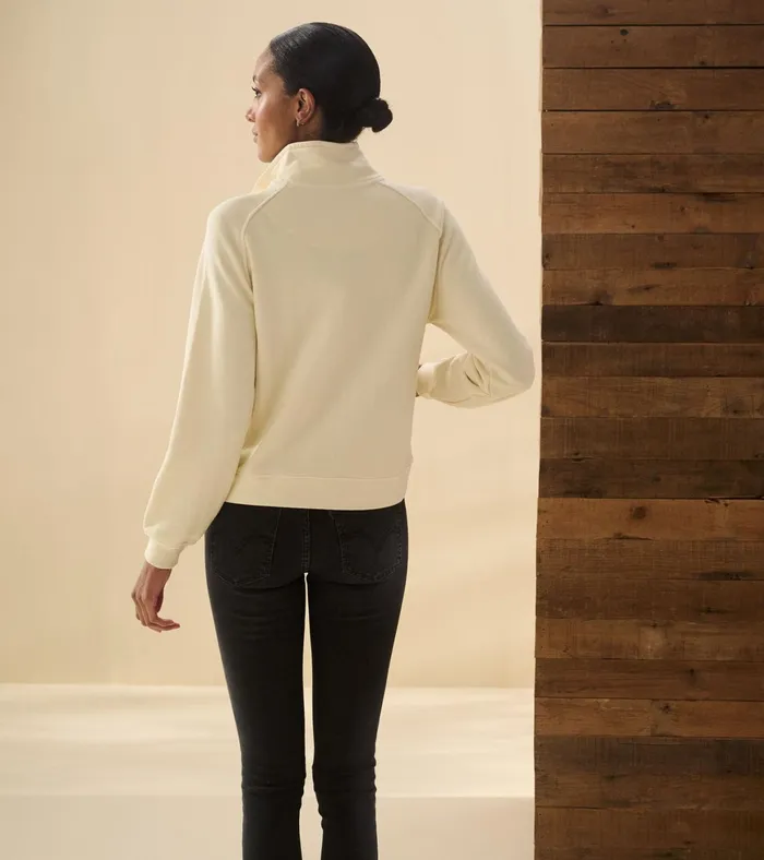 Hatley Mock Neck Pullover 8211 Almond Beige Women Sweaters