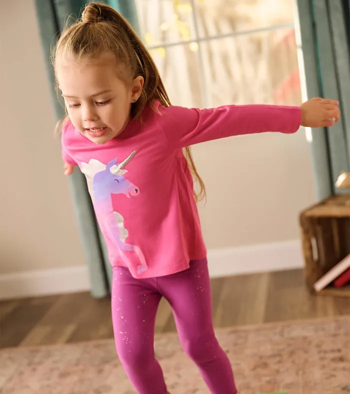 Hatley Rasberry Unicorn Long Sleeve TShirt Baby and Toddler Tops