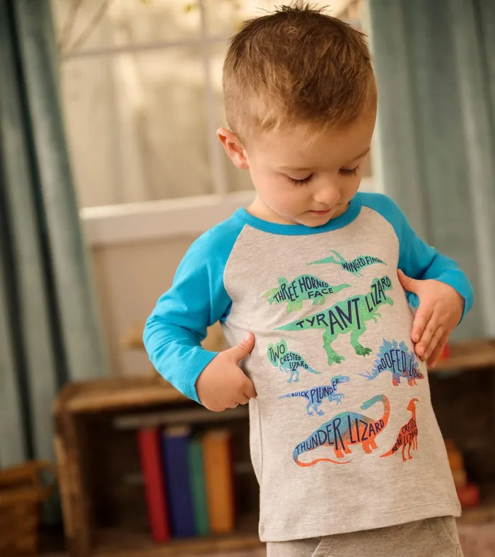 Hatley Real Dinos Long Sleeve TShirt Baby and Toddler Tops