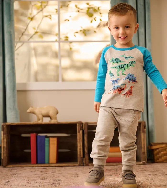 Hatley Real Dinos Long Sleeve TShirt Baby and Toddler Tops