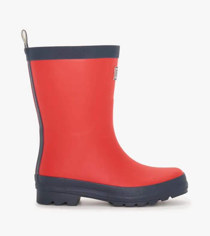 Hatley Red and Navy Matte Rain Boots GirlsBoysBaby and Toddler Rainwear