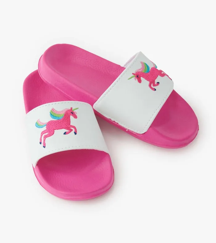 Hatley Rock Star Unicorn Slide On Sandals Girls Swimwear