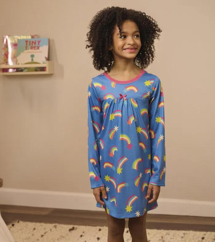 Hatley Shooting Stars Long Sleeve Girls Nightgown Girls Sleepwear
