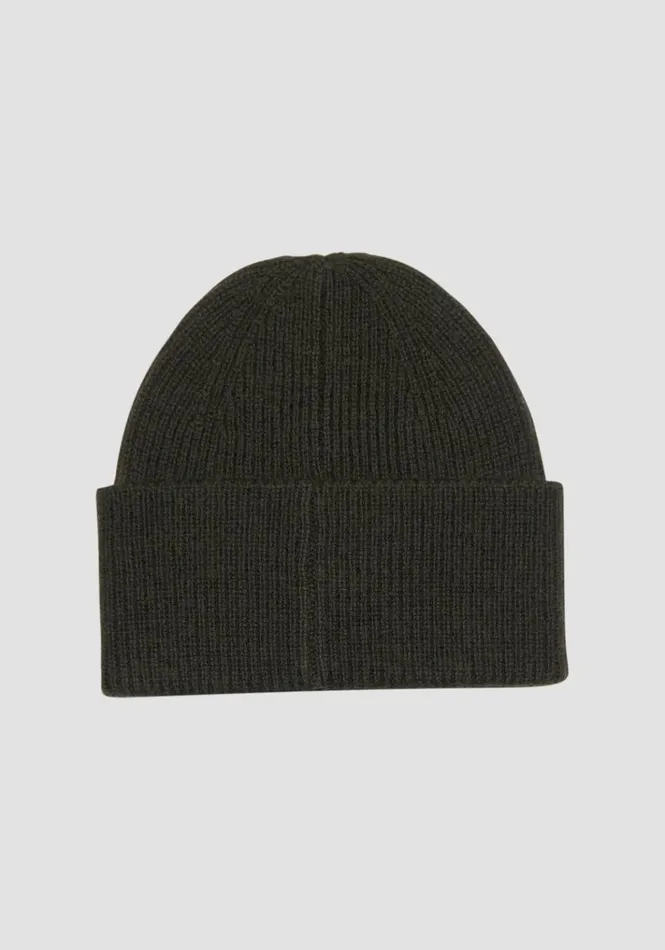 Hats Men Antony Morato Wool Knit Beanie Dark Olive Green