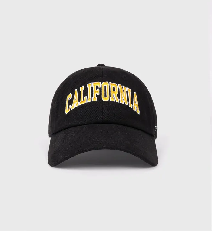 Hats Women Sporty and Rich California Embroidered Hat 8211 Faded BlackGold
