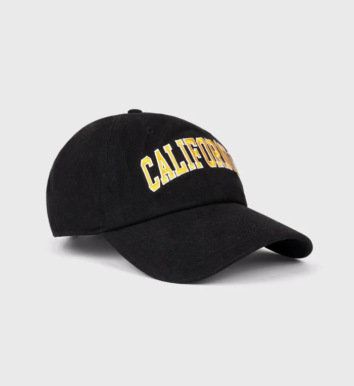 Hats Women Sporty and Rich California Embroidered Hat 8211 Faded BlackGold