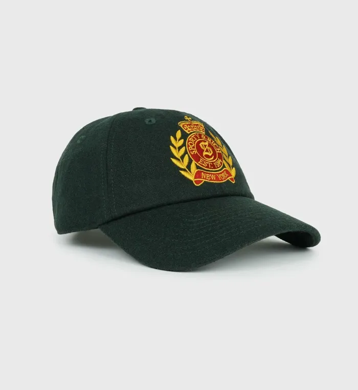 Hats Women Sporty and Rich NY Crest Wool Hat 8211 ForestGold