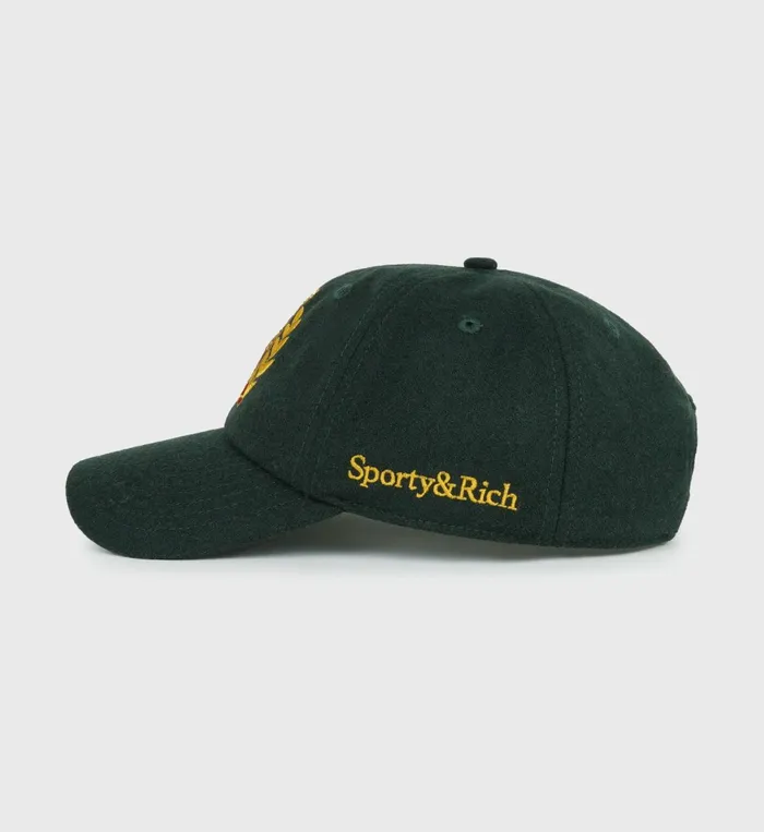 Hats Women Sporty and Rich NY Crest Wool Hat 8211 ForestGold
