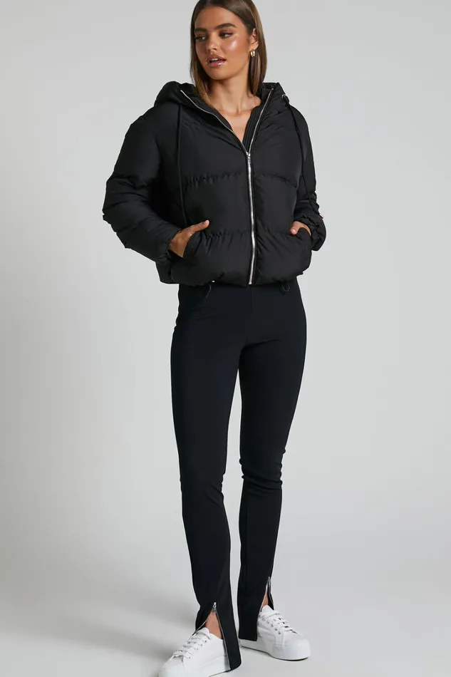 Helgi Jacket 8211 Hooded Puffer Jacket In Black Women Showpo Basics Helgi Jacket 8211 Hooded Puffer Jacket In Black Women Showpo Basics