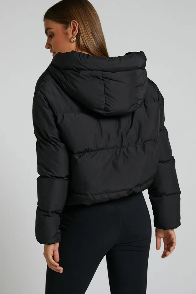 Helgi Jacket 8211 Hooded Puffer Jacket In Black Women Showpo Basics Helgi Jacket 8211 Hooded Puffer Jacket In Black Women Showpo Basics