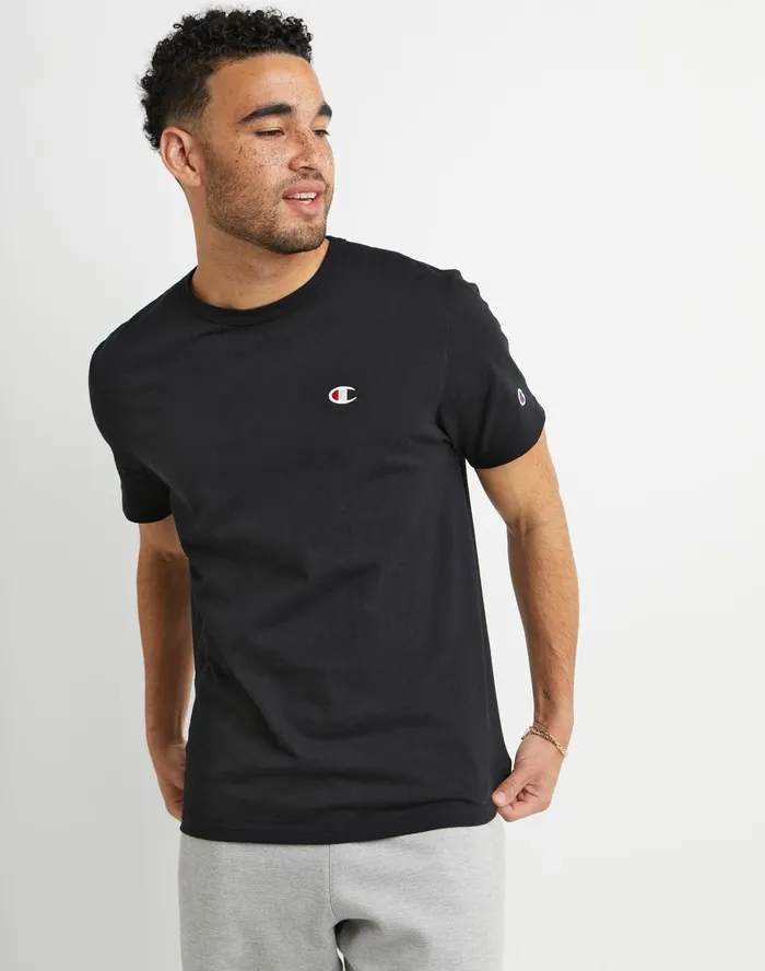 Heritage ShortSleeve TShirt C Logo Black Men Champion TShirts and Tops