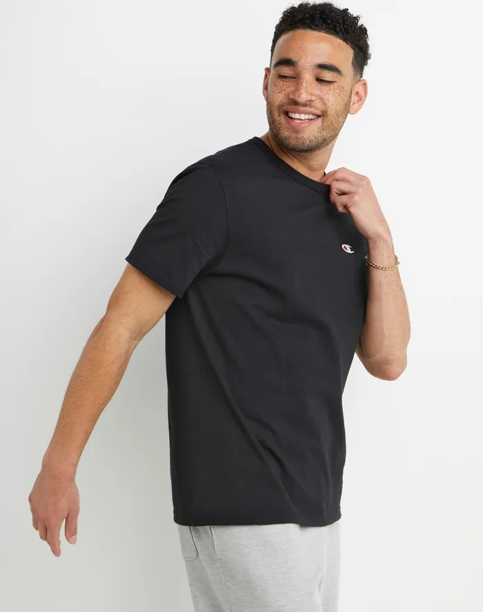 Heritage ShortSleeve TShirt C Logo Black Men Champion TShirts and Tops