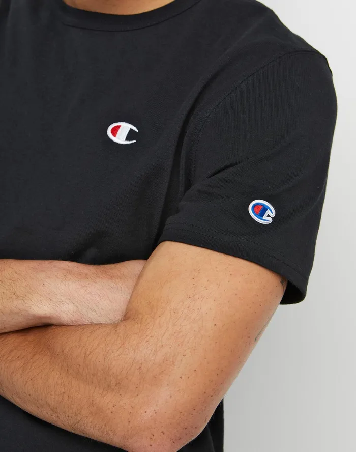 Heritage ShortSleeve TShirt C Logo Black Men Champion TShirts and Tops