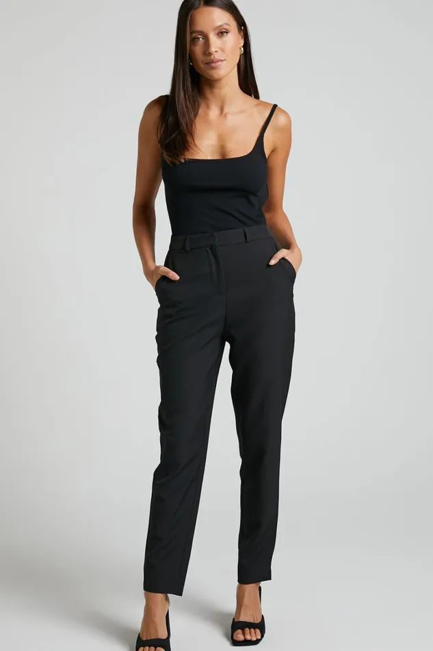 Hermie Pants 8211 High Waisted Cropped Tailored Pants In Black Women Showpo Pants Hermie Pants 8211 High Waisted Cropped Tailored Pants In Black Women Showpo Pants