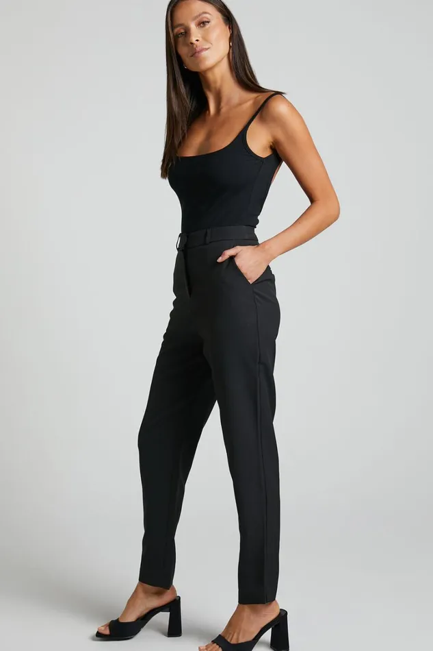 Hermie Pants 8211 High Waisted Cropped Tailored Pants In Black Women Showpo Pants Hermie Pants 8211 High Waisted Cropped Tailored Pants In Black Women Showpo Pants