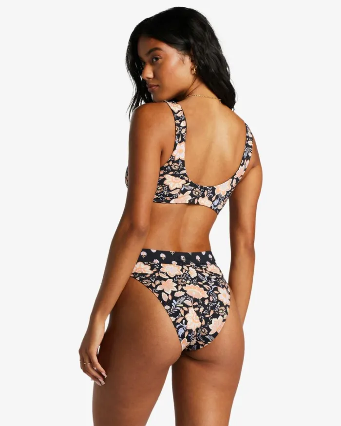 Hide Away Hippie Ruch Reversible Bikini Top Black Pebble Women Billabong Bikinis