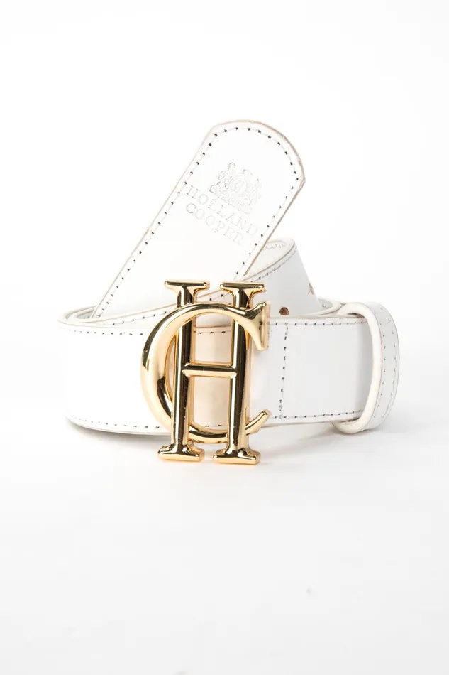 Holland Cooper Belts Women HC Classic Belt White Gold Holland Cooper Belts Women HC Classic Belt White Gold