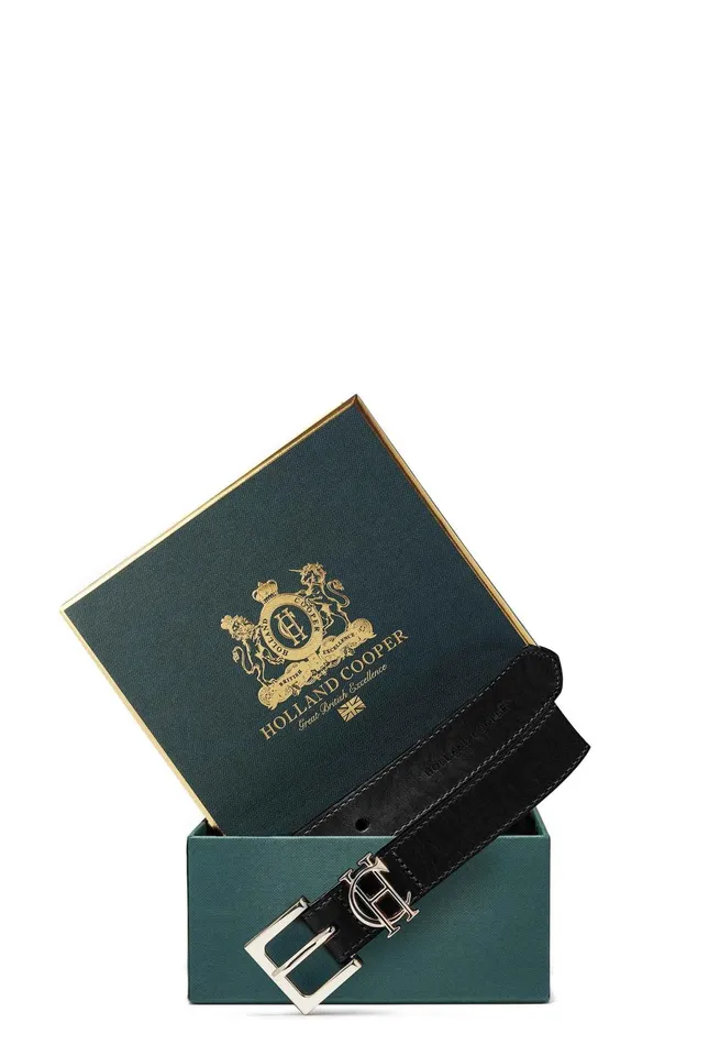 Holland Cooper Belts Women HC Slim Logo Belt Black