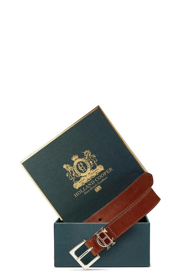 Holland Cooper Belts Women HC Slim Logo Belt Tan