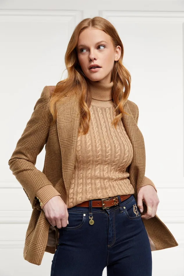 Holland Cooper Belts Women HC Slim Logo Belt Tan Holland Cooper Belts Women HC Slim Logo Belt Tan