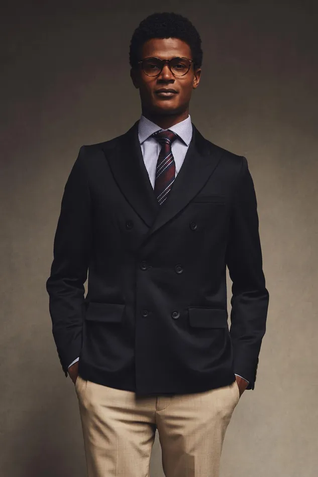 Holland Cooper Blazers Men The Double Breasted Blazer Black Barathea