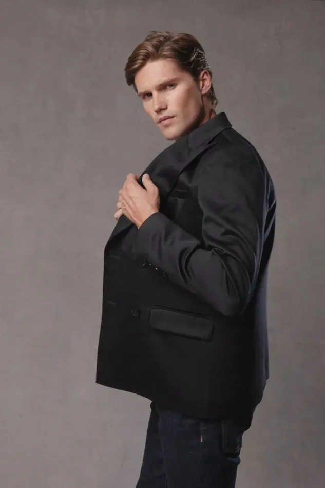 Holland Cooper Blazers Men The Double Breasted Blazer Black Barathea Holland Cooper Blazers Men The Double Breasted Blazer Black Barathea