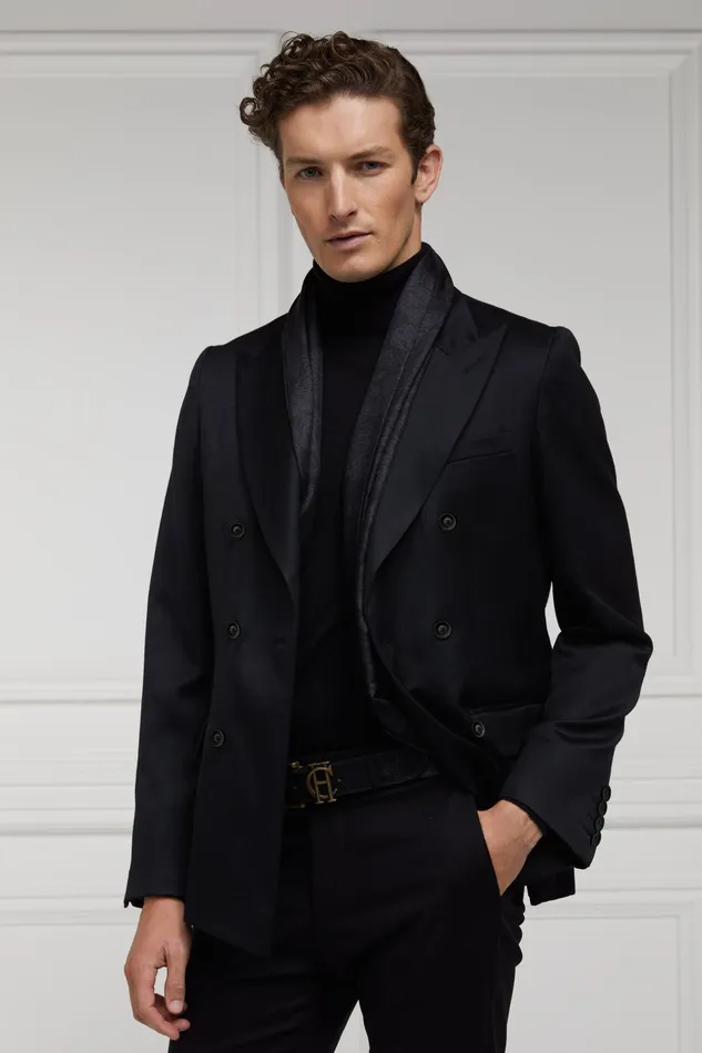 Holland Cooper Blazers Men The Double Breasted Blazer Black Barathea Holland Cooper Blazers Men The Double Breasted Blazer Black Barathea