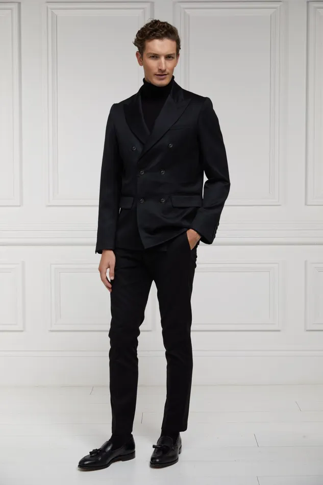 Holland Cooper Blazers Men The Double Breasted Blazer Black Barathea Holland Cooper Blazers Men The Double Breasted Blazer Black Barathea