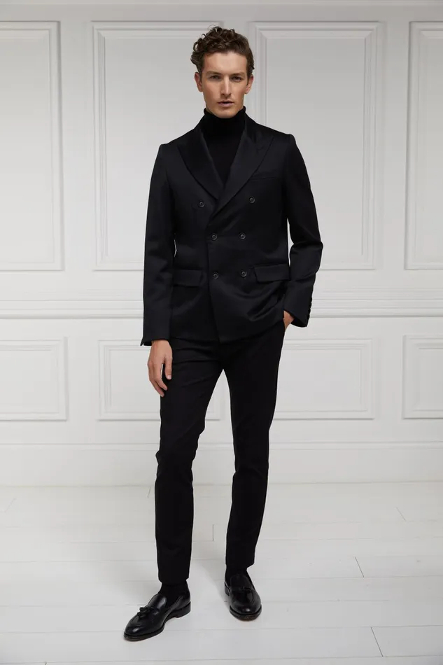 Holland Cooper Blazers Men The Double Breasted Blazer Black Barathea Holland Cooper Blazers Men The Double Breasted Blazer Black Barathea