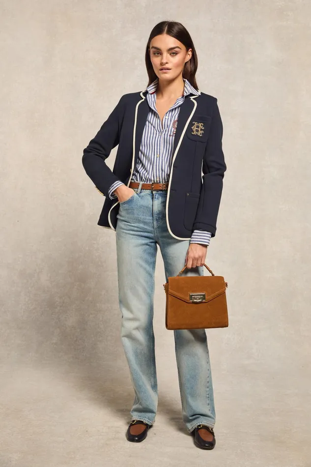 Holland Cooper Blazers Women Henley Blazer Ink Navy Holland Cooper Blazers Women Henley Blazer Ink Navy