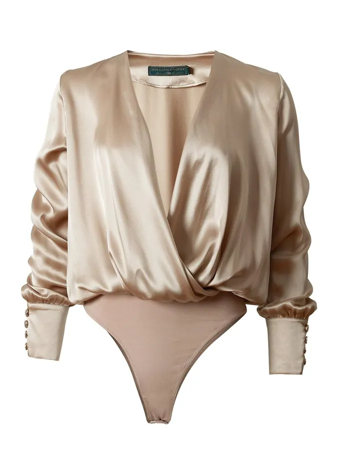 Holland Cooper Bodysuits Women Silk Bodysuit Champagne Holland Cooper Bodysuits Women Silk Bodysuit Champagne
