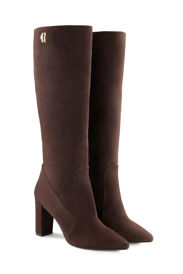 Holland Cooper Boots Women Kensington Knee Boot Chocolate Suede Holland Cooper Boots Women Kensington Knee Boot Chocolate Suede