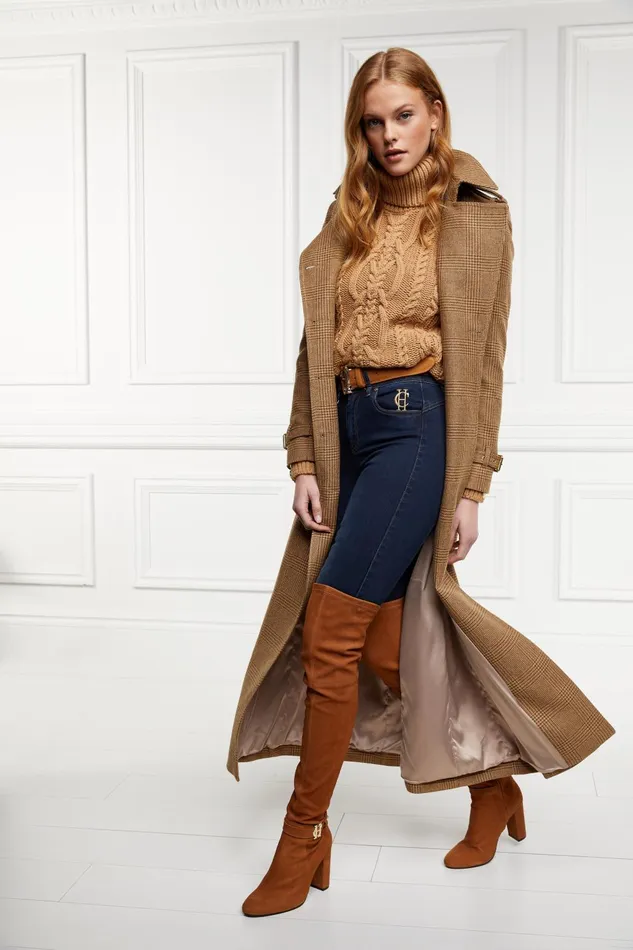 Holland Cooper Boots Women Sloane Over The Knee Boot Tan Holland Cooper Boots Women Sloane Over The Knee Boot Tan