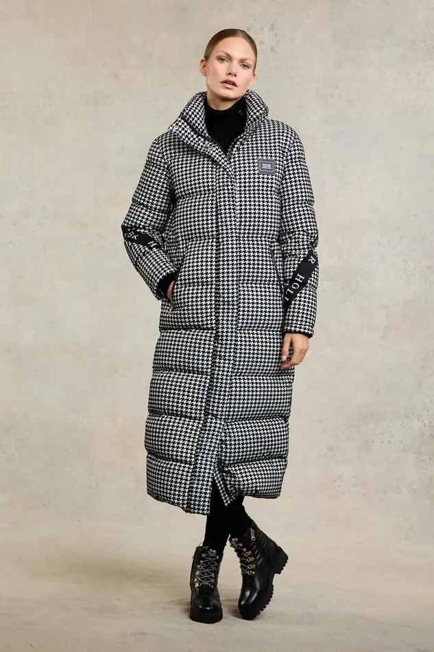 Holland Cooper Coats Women Camden Longline Coat Houndstooth