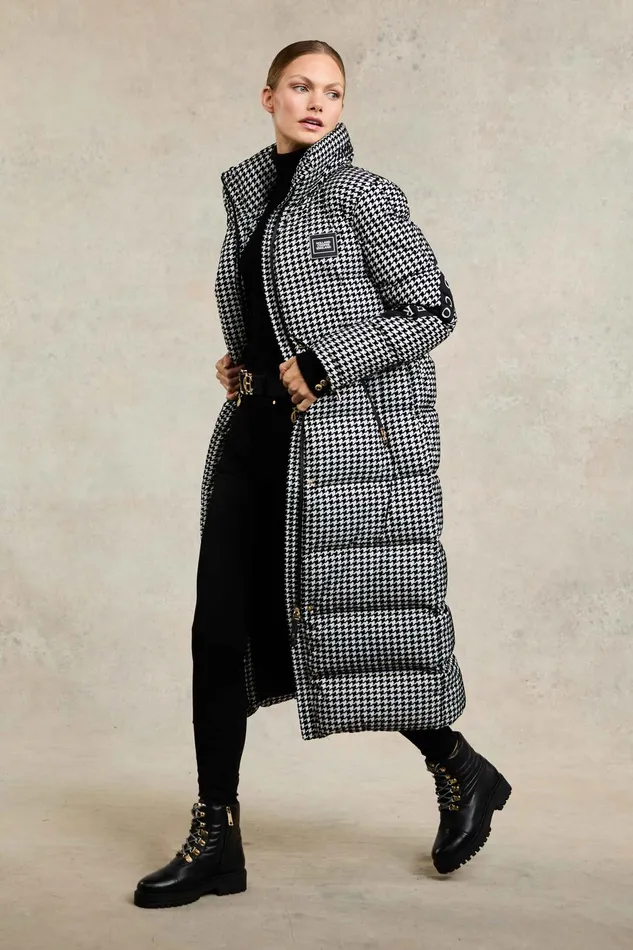 Holland Cooper Coats Women Camden Longline Coat Houndstooth Holland Cooper Coats Women Camden Longline Coat Houndstooth