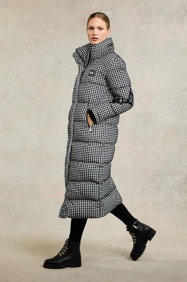 Holland Cooper Coats Women Camden Longline Coat Houndstooth Holland Cooper Coats Women Camden Longline Coat Houndstooth