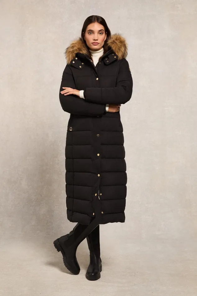 Holland Cooper Coats Women Stoneleigh Longline Coat Black