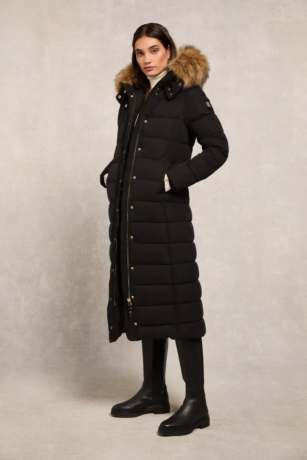 Holland Cooper Coats Women Stoneleigh Longline Coat Black Holland Cooper Coats Women Stoneleigh Longline Coat Black