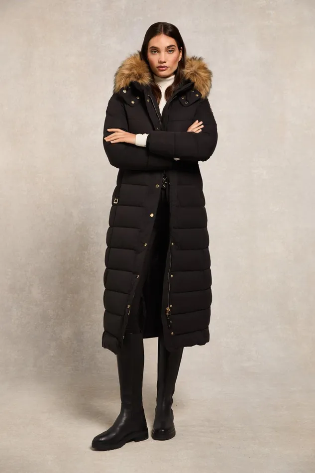 Holland Cooper Coats Women Stoneleigh Longline Coat Black Holland Cooper Coats Women Stoneleigh Longline Coat Black