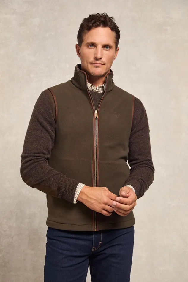 Holland Cooper Fleeces Men Country Fleece Gilet Khaki